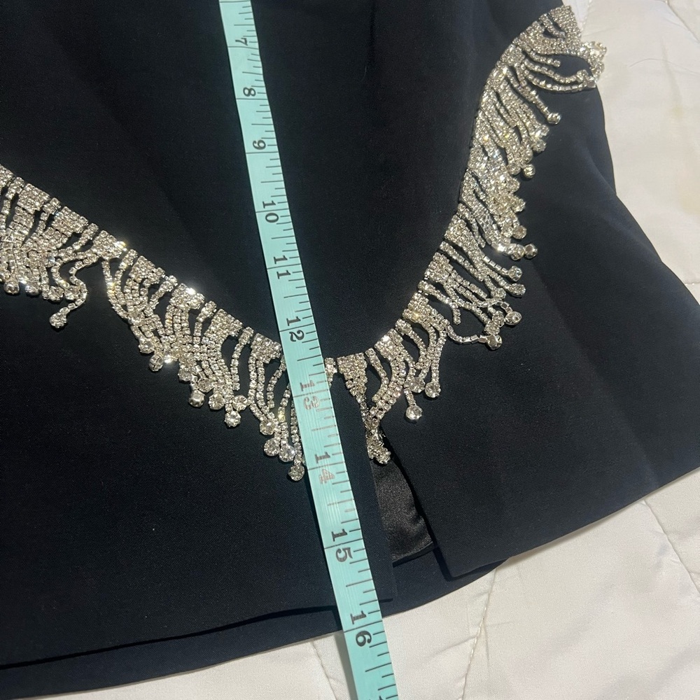 Black Skirt with Silver Fringe Detail - Picture 4 of 4